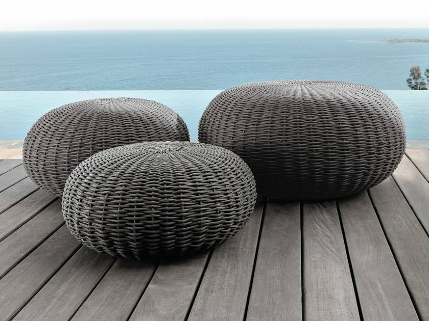 Pouf de jardin rond en cordes tressées, JACKIE, par Talenti, à