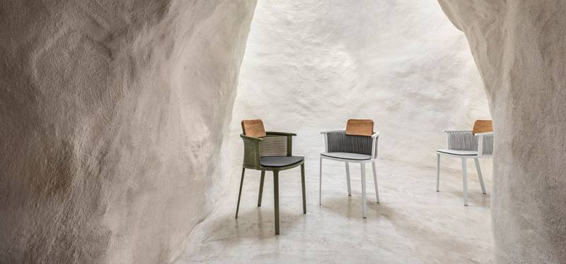 chaise de jardin, d'extérieur, design, haut de gamme, avec accoudoirs et empilable, Aubagne