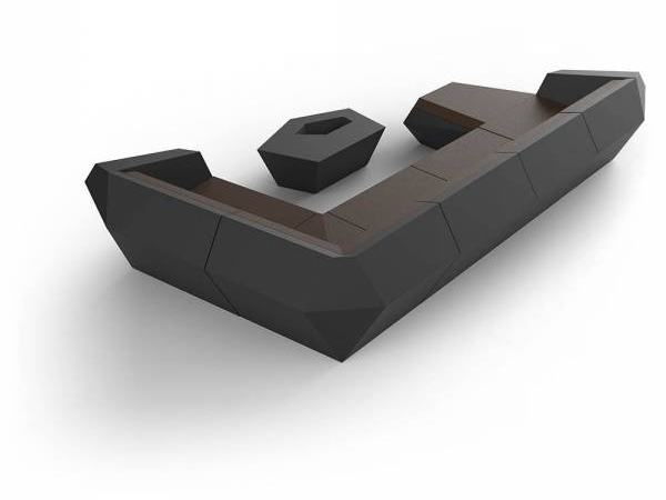 Canapé extérieur en polyéthylène mat ou laqué confortable et haut de gamme FAZ de chez VONDOM, 13OUTDOOR Marseille