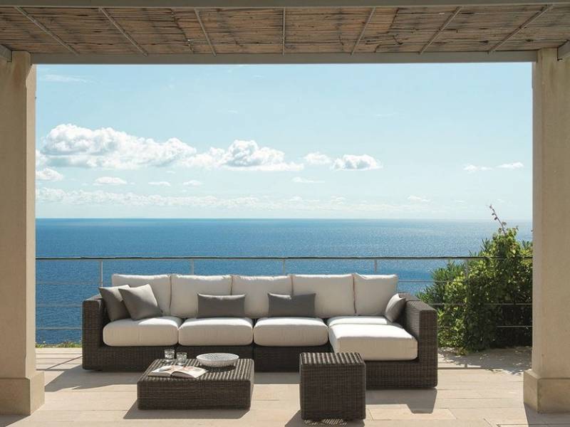 canapé de jardin design en fibre tressée, haut de gamme, Marseille