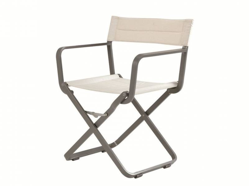 chaise d'extérieur pliante en aluminium et toile acrylique, haut de gamme, Aubagne