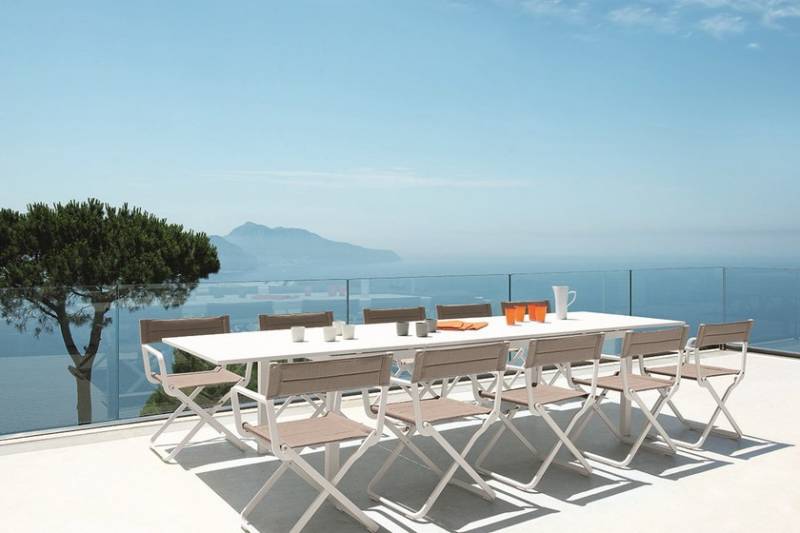 table de jardin rectangulaire, extensible jusqu'à 360 cm, en métal, FLAT d'ETHIMO - Marseille