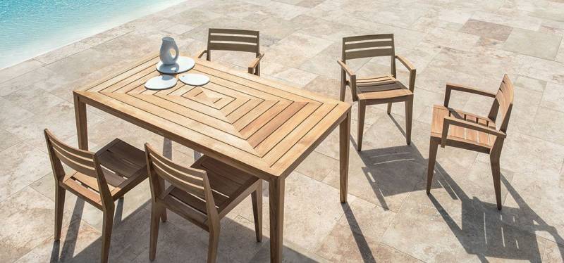 table de jardin design en teck haut de gamme, Aubagne
