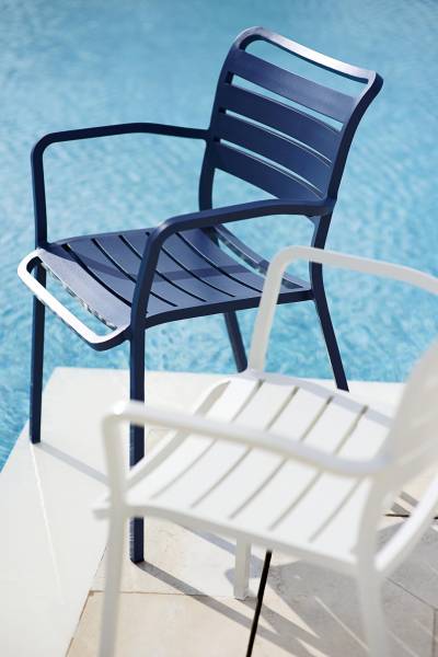 fauteuil de jardin en aluminium empilable, haut de gamme, Aix-en-Provence